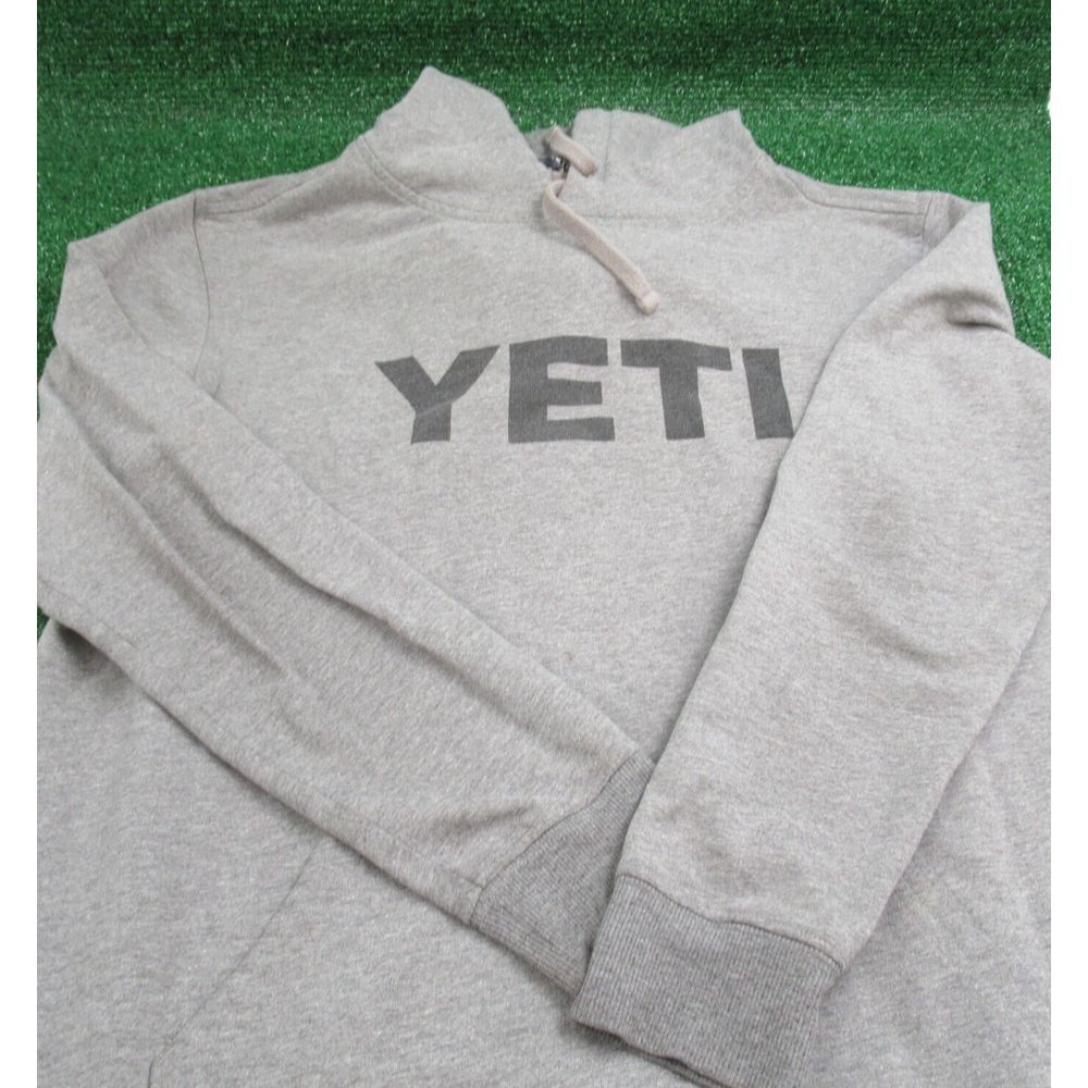YETI Hoodie Mens Medium‎ Gray Long Sleeve Pullover Graphic Hooded Cooler